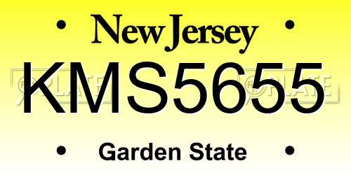 KMS5655 New Jersey License Plate