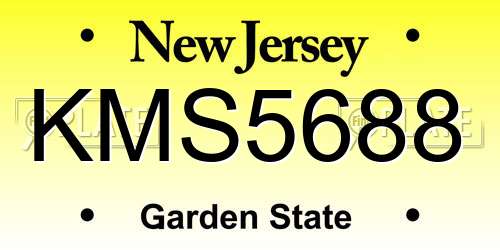 KMS5688 New Jersey License Plate
