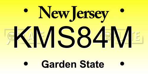 KMS84M New Jersey License Plate