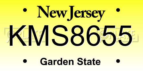 KMS8655 New Jersey License Plate
