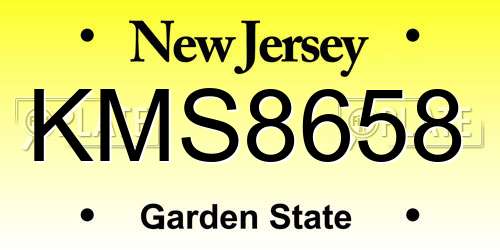 KMS8658 New Jersey License Plate