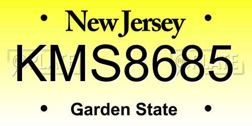 KMS8685 New Jersey License Plate