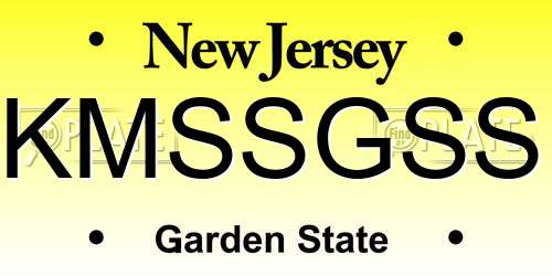 KMSSGSS New Jersey License Plate