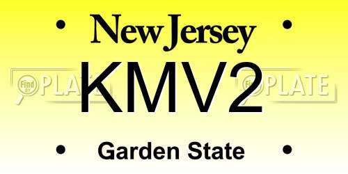 KMV2 New Jersey License Plate