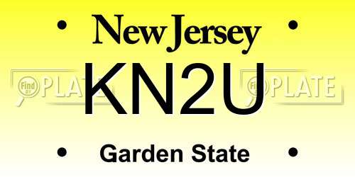 KN2U New Jersey License Plate