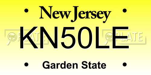 KN50LE New Jersey License Plate