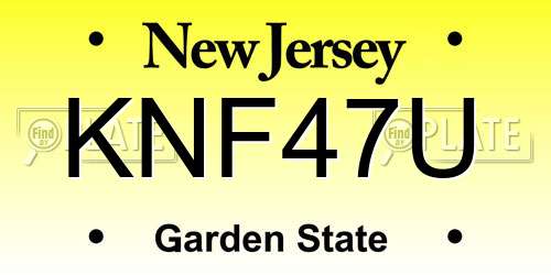 KNF47U New Jersey License Plate