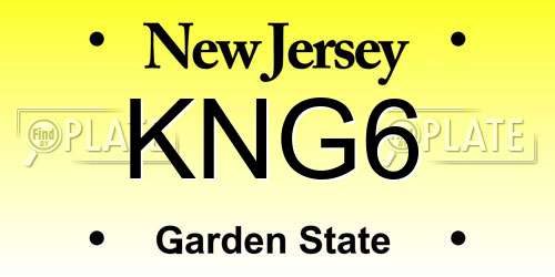 KNG6 New Jersey License Plate