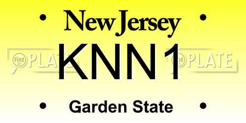 KNN1 New Jersey License Plate
