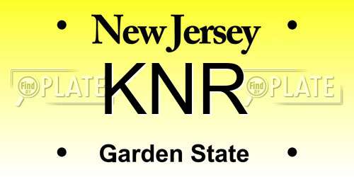KNR New Jersey License Plate