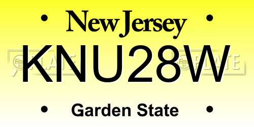 KNU28W New Jersey License Plate