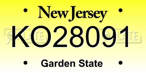 KO28091 New Jersey License Plate