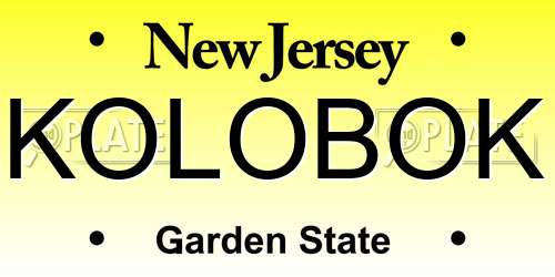 KOLOBOK New Jersey License Plate