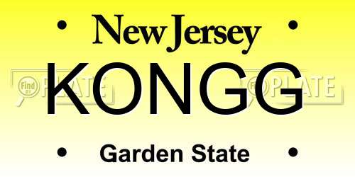 KONGG New Jersey License Plate