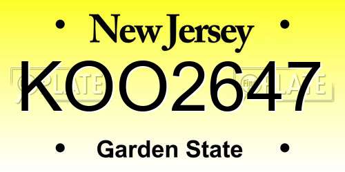 KOO2647 New Jersey License Plate