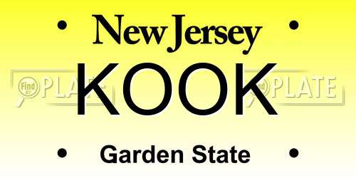 KOOK New Jersey License Plate