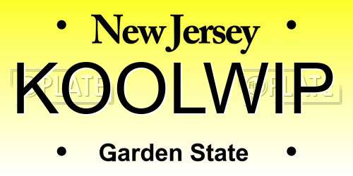 KOOLWIP New Jersey License Plate