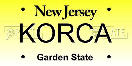KORCA New Jersey License Plate