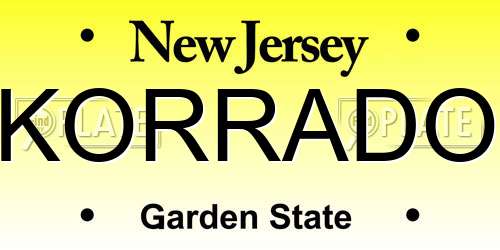KORRADO New Jersey License Plate