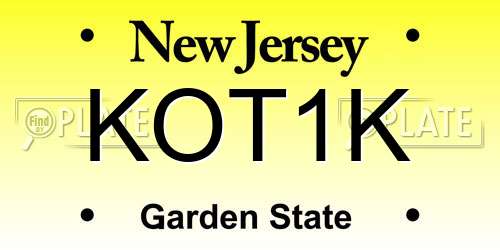 KOT1K New Jersey License Plate