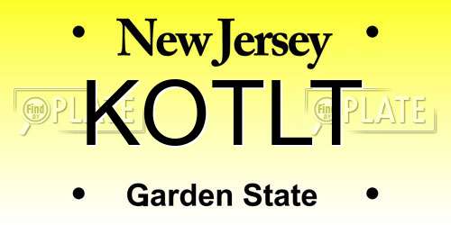 KOTLT New Jersey License Plate
