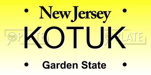 KOTUK New Jersey License Plate
