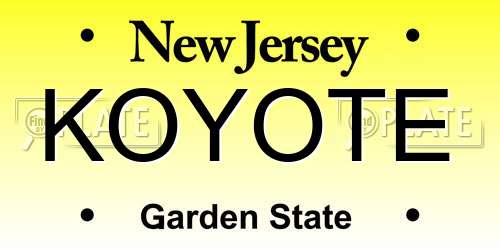 KOYOTE New Jersey License Plate