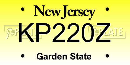 KP220Z New Jersey License Plate