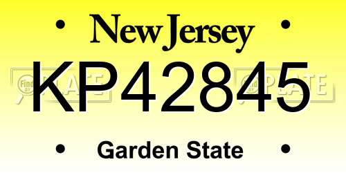 KP42845 New Jersey License Plate