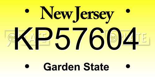 KP57604 New Jersey License Plate