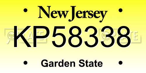 KP58338 New Jersey License Plate