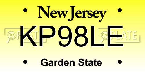 KP98LE New Jersey License Plate