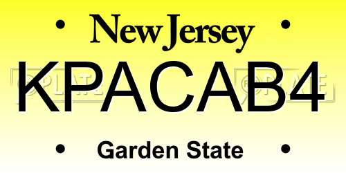 KPACAB4 New Jersey License Plate