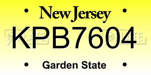 KPB7604 New Jersey License Plate