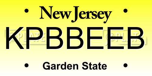 KPBBEEB New Jersey License Plate