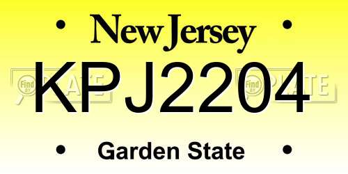 KPJ2204 New Jersey License Plate