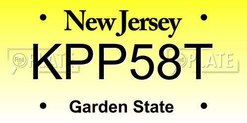 KPP58T New Jersey License Plate
