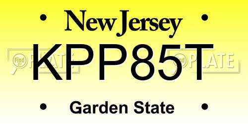 KPP85T New Jersey License Plate