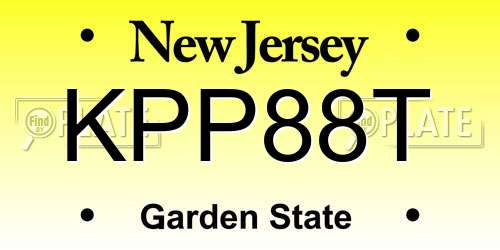 KPP88T New Jersey License Plate