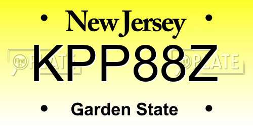 KPP88Z New Jersey License Plate