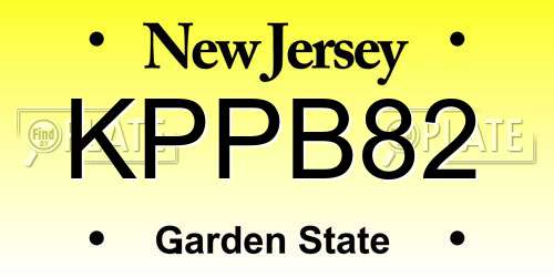 KPPB82 New Jersey License Plate