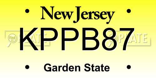KPPB87 New Jersey License Plate