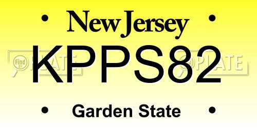 KPPS82 New Jersey License Plate