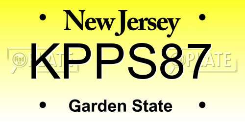 KPPS87 New Jersey License Plate