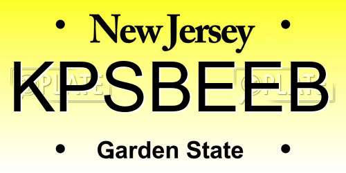 KPSBEEB New Jersey License Plate