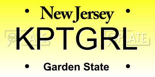 KPTGRL New Jersey License Plate