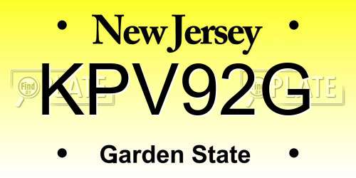 KPV92G New Jersey License Plate