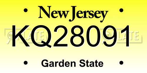 KQ28091 New Jersey License Plate