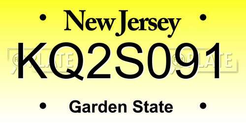 KQ2S091 New Jersey License Plate