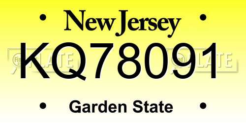 KQ78091 New Jersey License Plate